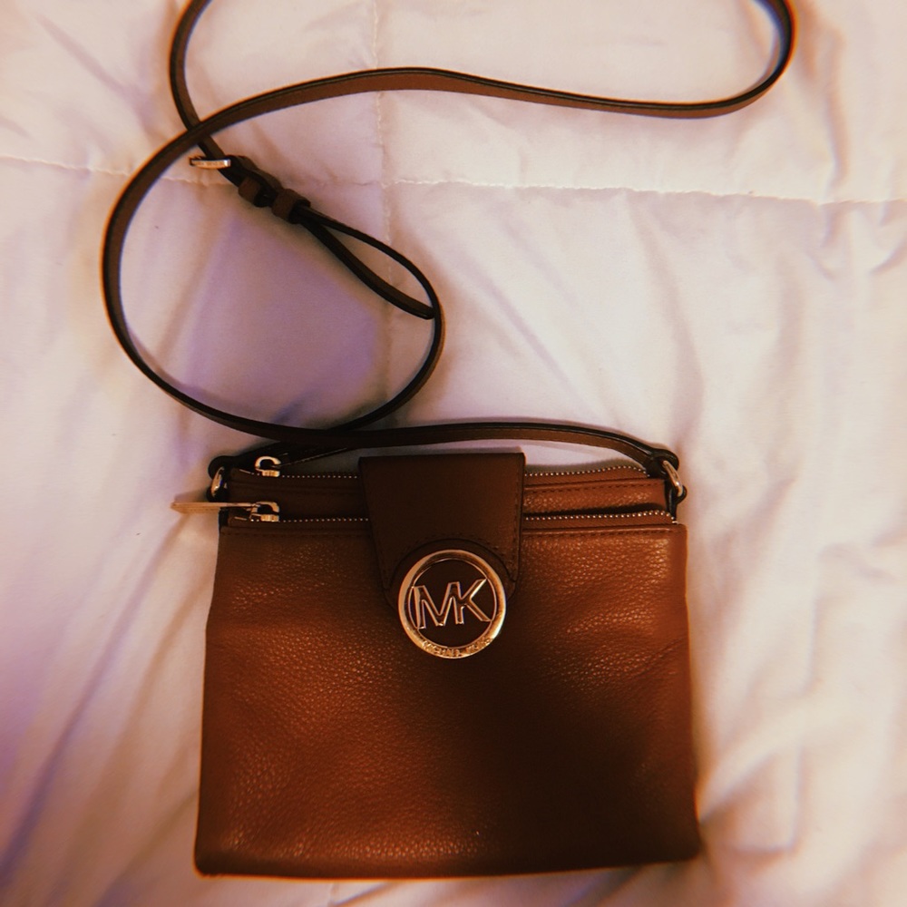 Michael Kors brown leather crossbody